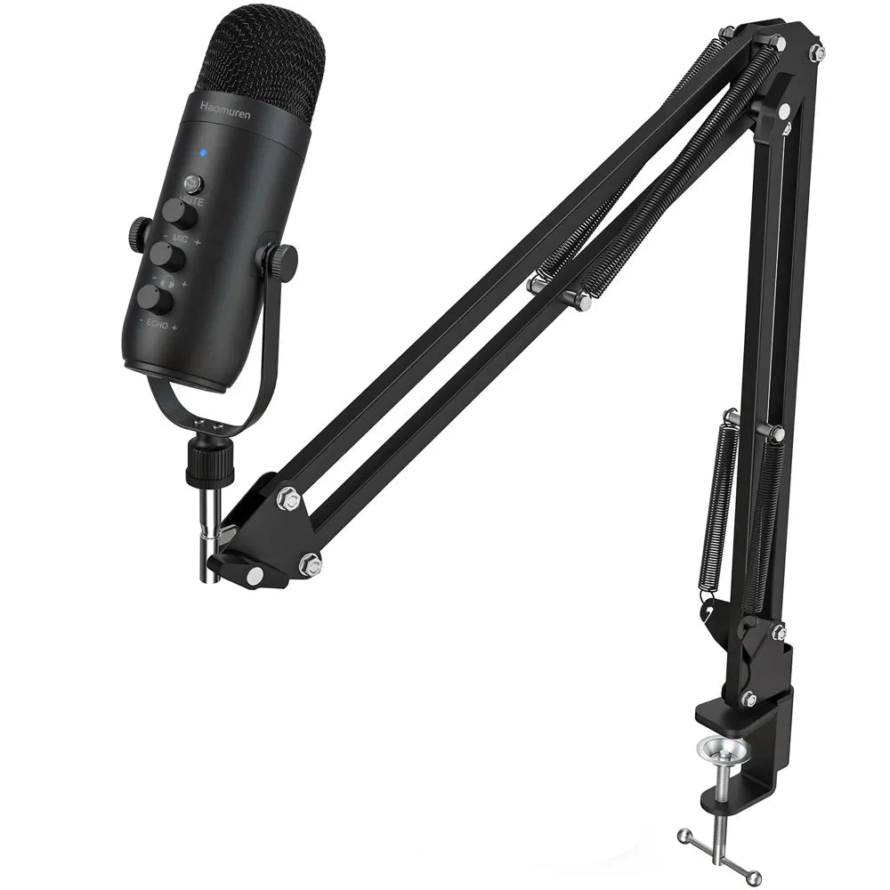 HAOMUREN - Microfone USB para Streaming, Gaming e Podcast, com Braço Ajustável HAOMUREN - Microfone USB para Streaming, Gaming e Podcast, com Braço Ajustável